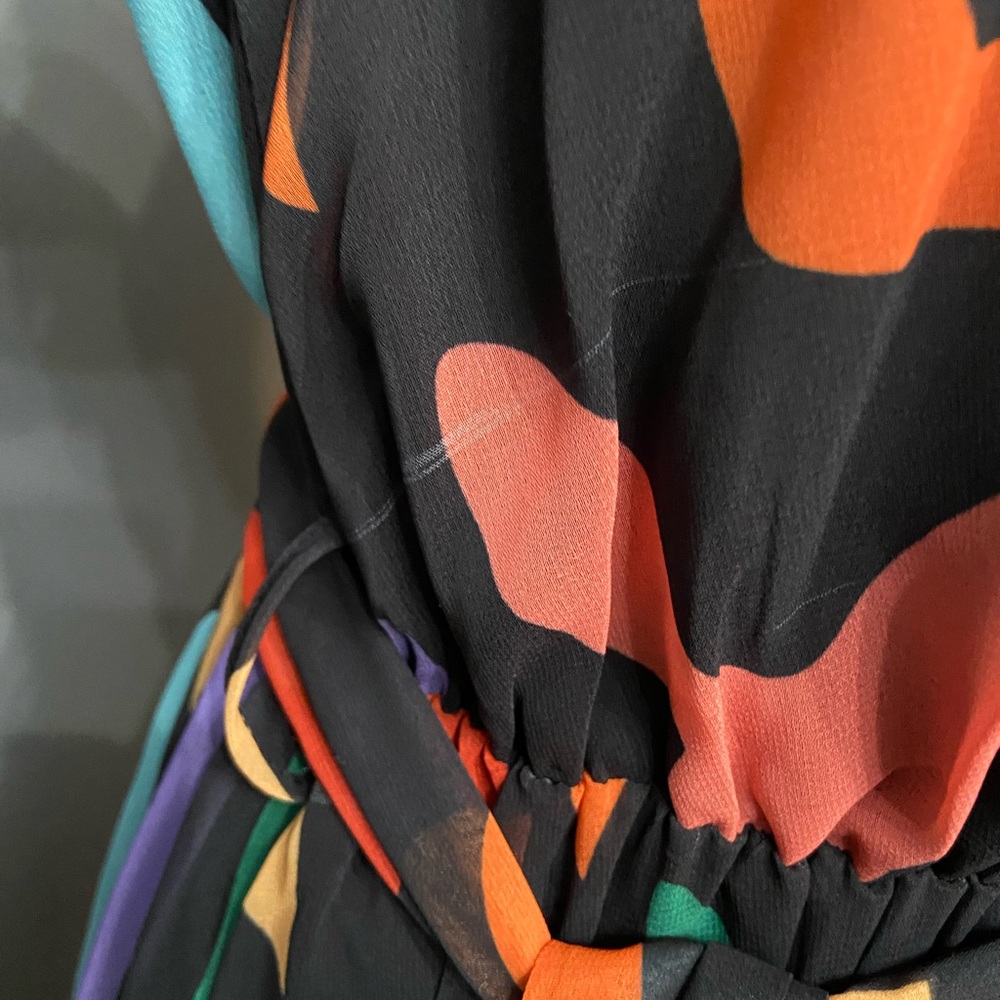 Sheer Flowy Butterfly Dress Multicolor Maxi Sleeveless Boho Whimsical Wedding S - Picture 14 of 14